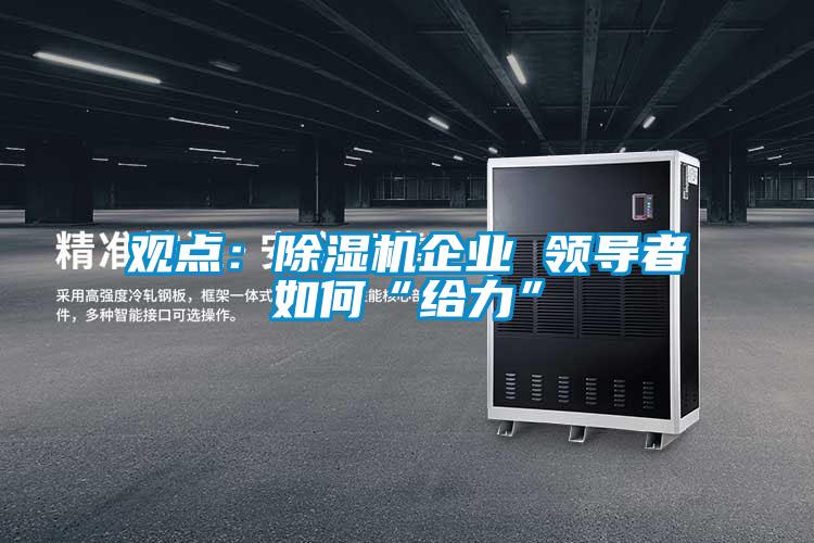 觀點:除濕機企業 領導者如何“給力”