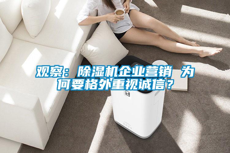 觀察:除濕機(jī)企業(yè)營銷 為何要格外重視誠信?
